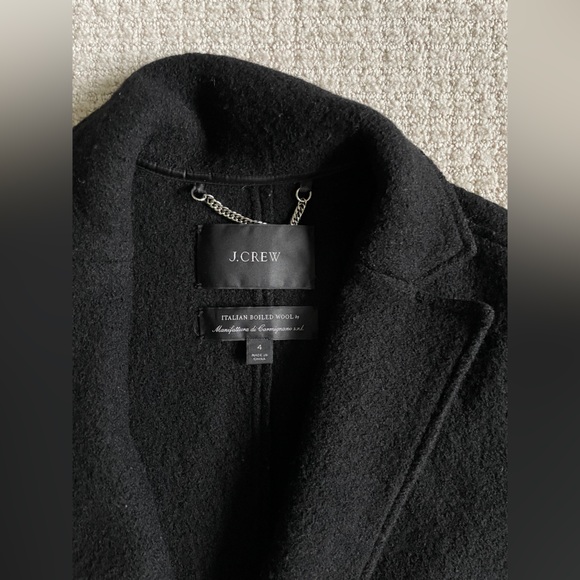 J. Crew Elegant Black Boiled Wool Coat - Picture 3 of 5